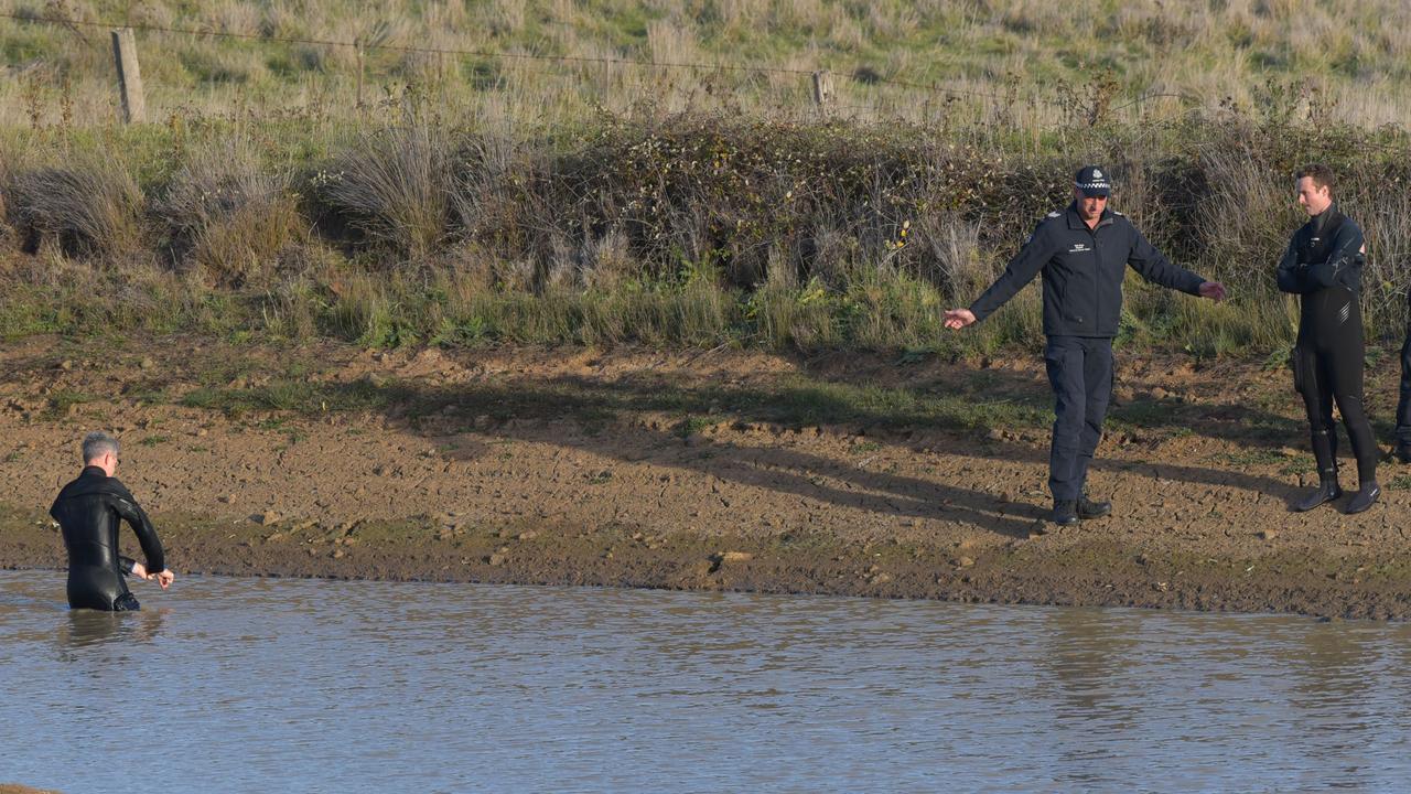 Police discovered Mrs Murphy’s phone on the bank of a dam during a search of Buninyong property. Picture: Ian Wilson