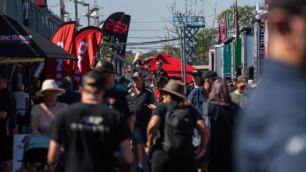 The pitlane at the 2023 Darwin Supercars. Picture: Pema Tamang Pakhrin