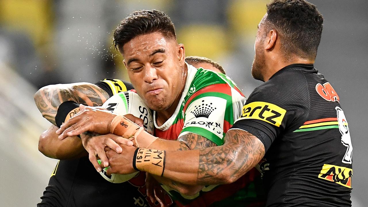 Tevita Tatola was driving concrete trucks before Souths offered him a train-and-trial contract. Picture: Ian Hitchcock/Getty Images