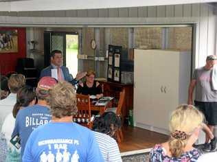 Belle Property Noosa's John Stamp sees solid bidding at 203 Eumerella Rd, Weyba Downs, on Saturday morning. Picture: Erle Levey