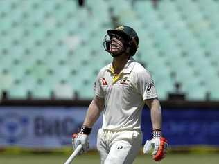 HOT WATER: Australia vice-captain David Warner has stirred up controversy in South Africa after getting into an altercation with opposition wicket-keeper Quinton de Kock. Picture: Themba Hadebe/AAP