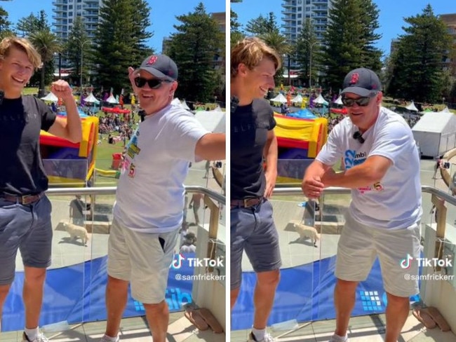 Australia’s former leader has been roasted over his cringeworthy attempt at a TikTok trend with Olympic diver Sam Fricker.