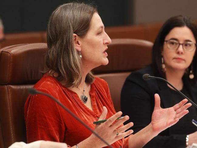 Cassy O’Connor during Budget estimates hearings. Picture: Nikki Davis-Jones