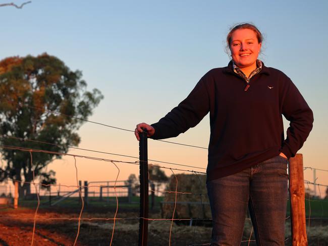 EMBARGOED FOR THE 2024 BUSH SUMMIT COVERAGE. CONTACT ANTHONY REGINATO ON THE COURIER MAIL PICTURE DESK BEFORE USE. NARACOORTE, SOUTH AUSTRALIA. Naracoorte High School Year 12 student Natasha Moore pictured in the Ag blocks at her high school where she hopes to become a farm hand after leaving school. Natasha recently won The AdvertiserÃs Teen Parliament award which included at $10,000 scholarship. Picture: Toby Zerna