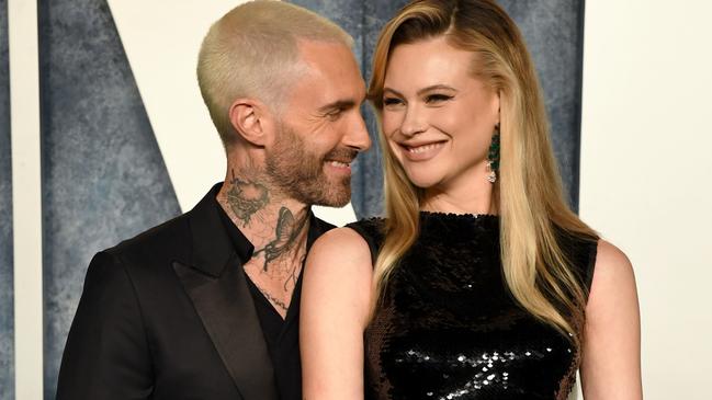 Adam Levine and his wife Behati Prinsloo Source: Jon Kopaloff/Getty Images for Vanity Fair)