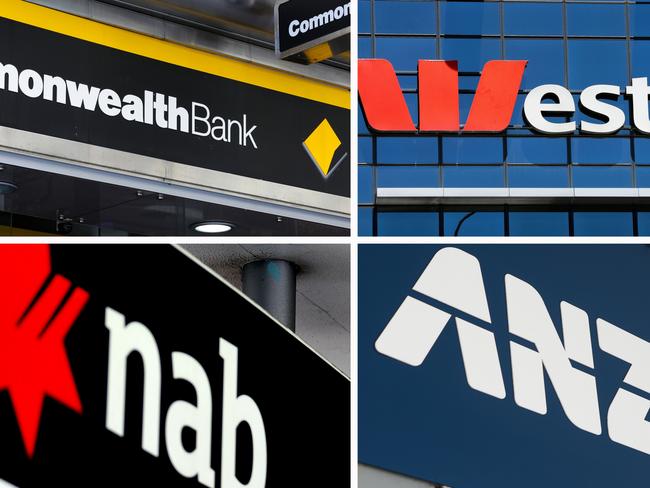 COMPOSITE 16:9 - Australia's four big banks Commonwealth, Westpac, NAB, ANZ. Picture: NCA Newswire