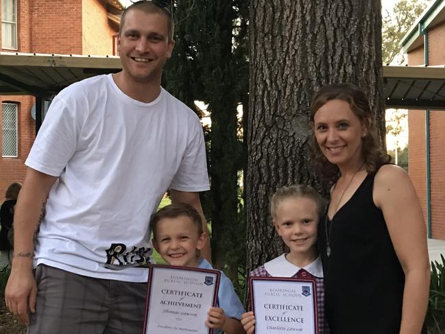 Pat Lawson with his wife and two children. Picture - Pat Lawson.