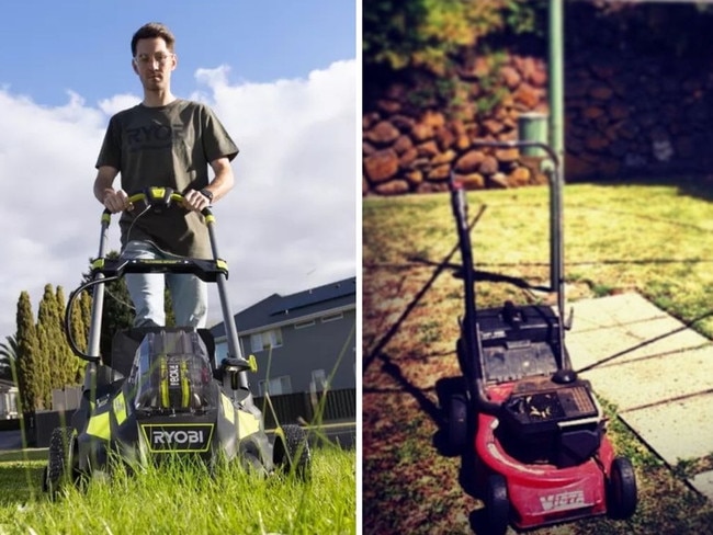 Royobi electric mower v the petrol powered Victa