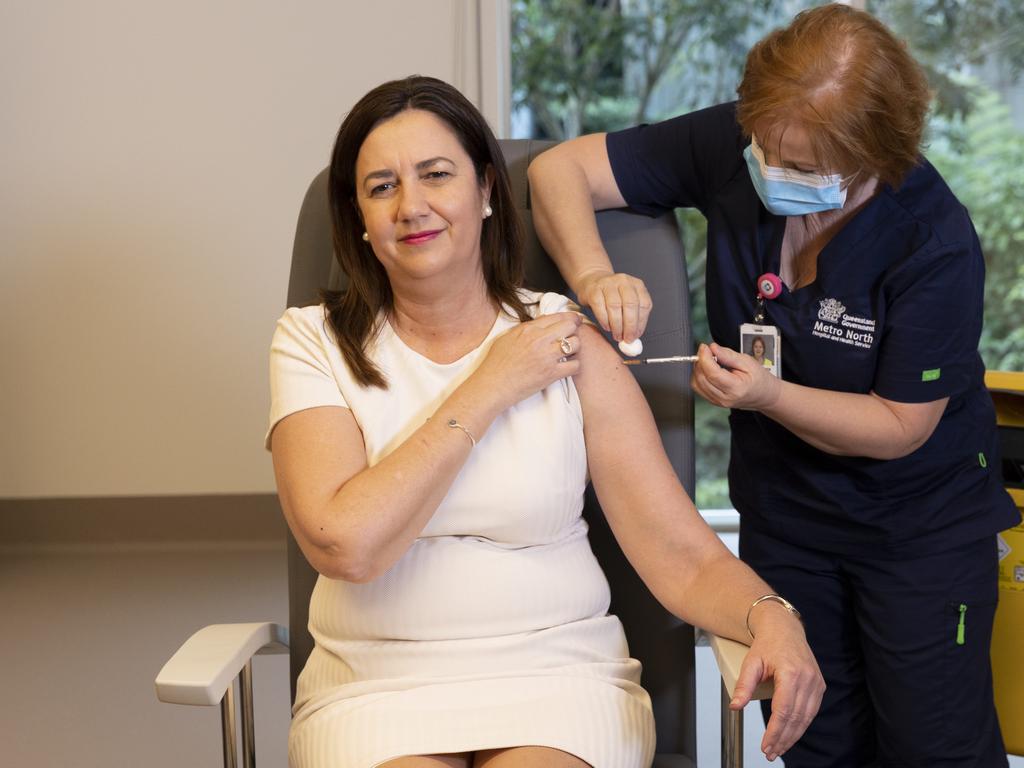 Queensland Premier Annastacia Palaszczuk was given the her COVID-19 vaccination on June 7. NCA NewsWire / Sarah Marshall