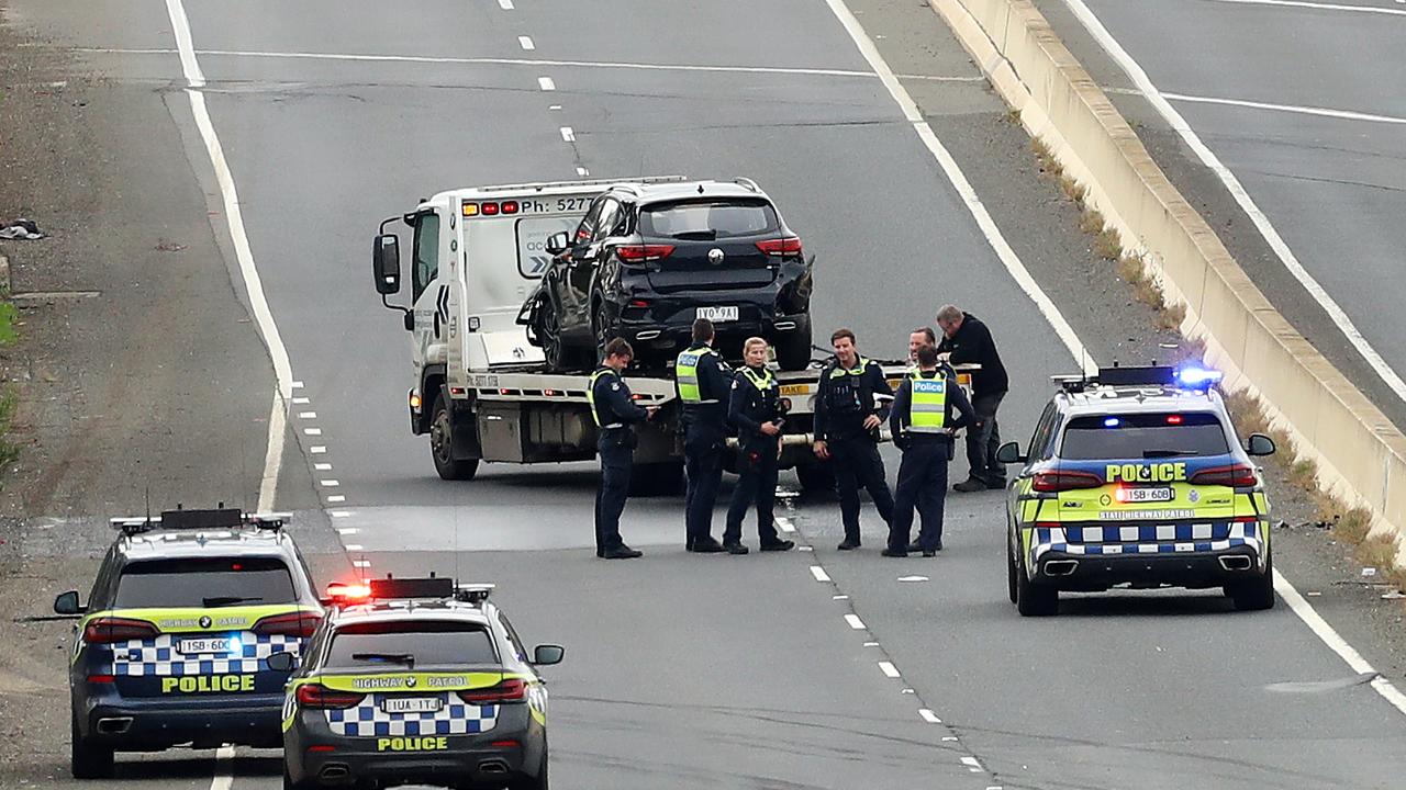 Collision between a car and truck leaves Melbournebound lanes blocked on the Geelong Ring Rd