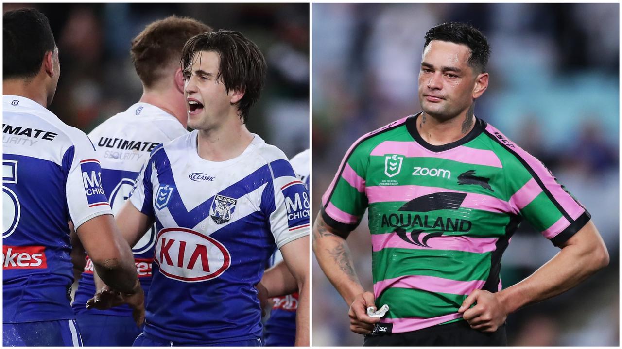 The Bulldogs are charging, while the Rabbitohs are not.