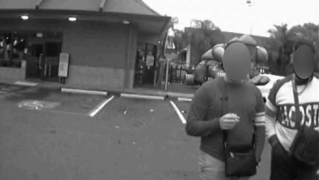 Taxi CCTV footage of the accused rapist (right) and one of his friends (left) as the alleged victim got into the vehicle outside North Parramatta McDonald’s.