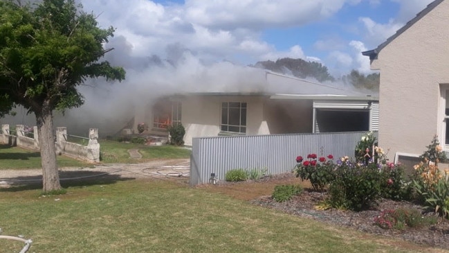 A Lucindale home in SA’s lower South-East has been ravaged by fire leaving an estimated $400000-$500000 in damages. Pictures: Jessica Dempster.