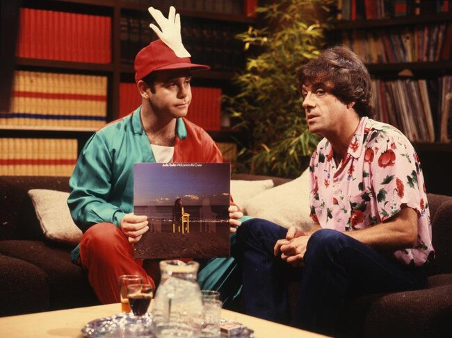 Elton John and Ian Molly Meldrum on the set of ABC TV show Countdown