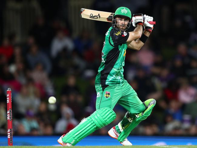 HOBART, AUSTRALIA - FEBRUARY 14: Glenn Maxwell of the Stars bats during the Big Bash League semi final match between the Hobart Hurricanes and the Melbourne Stars at Blundstone Arena on February 14, 2019 in Hobart, Australia. (Photo by Scott Barbour/Getty Images)