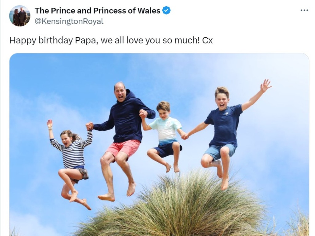 Kate’s birthday post for Will. Picture: X/@KensingtonRoyal