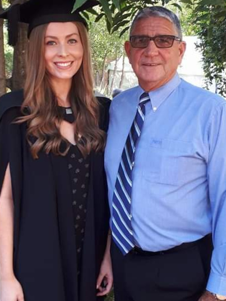 Mr Wells, pictured here with his daughter, is an advocate for mental health. Picture: Supplied