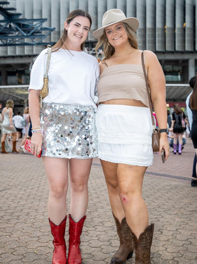 SYDNEY, AUSTRALIA - Daily Telegraph Photos February 26, 2024: Isabella and Taylor at Taylor Swift's The Eras Tour concert held at Accor Stadium in Sydney. Picture: Christian Gilles