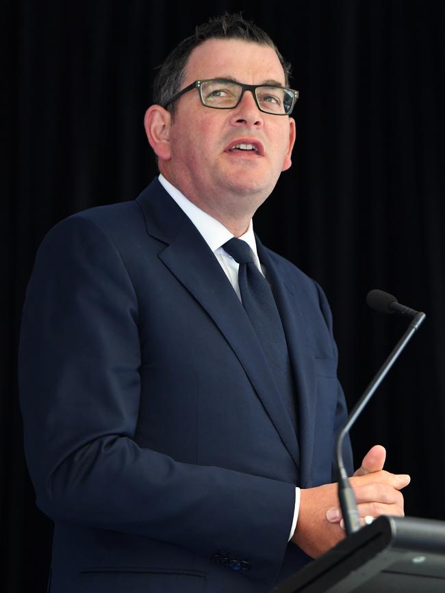 Victorian Premier Daniel Andrews makes a speech during Australia Day celebrations in Melbourne. Picture: AAP