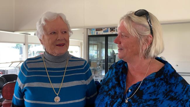 Left: Judy Adams, aged in her 90s, still actively bowls. With her is Sharon Pepper, and both are members of the Lismore City Bowling Club.