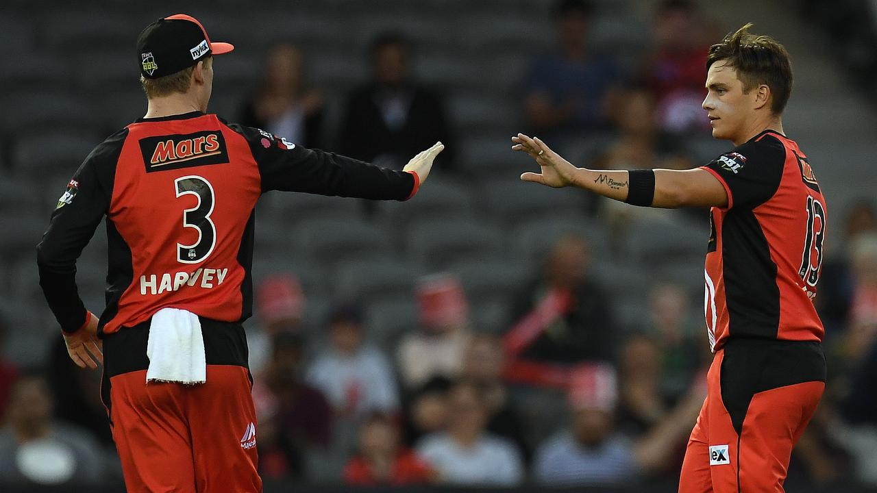 Cameron Boyce reacts after a wicket. Photo: Julian Smith/AAP Image. 