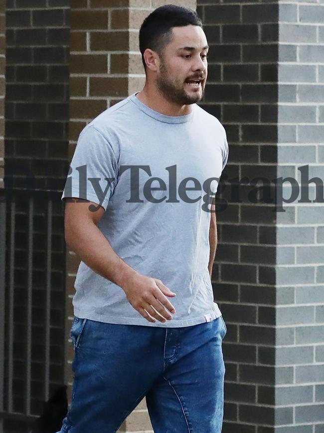 Hayne seen leaving to report to the Caslte Hill Police Station. Picture: Matrix