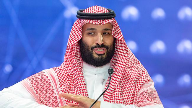 Saudi Crown Prince Mohammed bin Salman yesterday broke his silence on the murder of Jamal Khadhoggi at his “Davos in the desert’. Picture: AFP