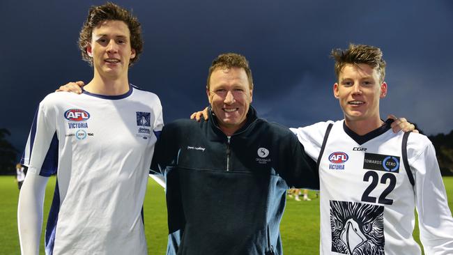 Proud father Wayne Walsh with sons Henry and Sam. Picture: Peter Ristevski