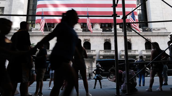 Stock in New York fell on Friday after amid concerns about the Fed’s hawkishness despite the US unemployment rate edging up to 3.7 per cent. Picture: Spencer Platt/Getty