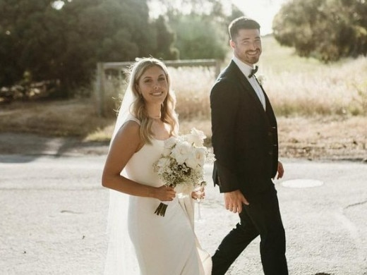 New Crow Alex Neal-Bullen and wife Georgie on their wedding. Picture: Instagram