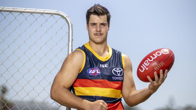 Darcy Fogarty was preparing to cement his spot in Adelaide’s team this year before the coronavirus brought the world to a standstill. Picture: Kelly Barnes (AAP).