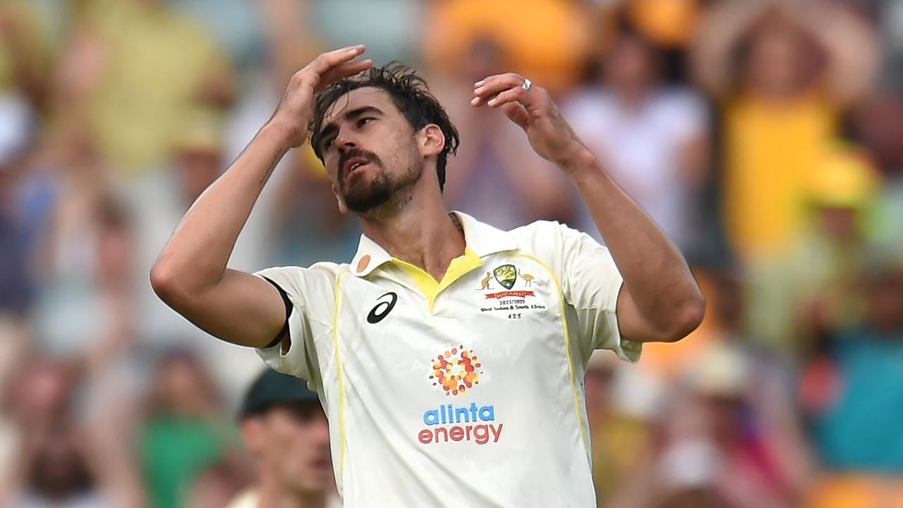 Mitchell Starc is on the verge of becoming Australia’s seventh bowler to snare 300 Test wickets. Picture: Getty