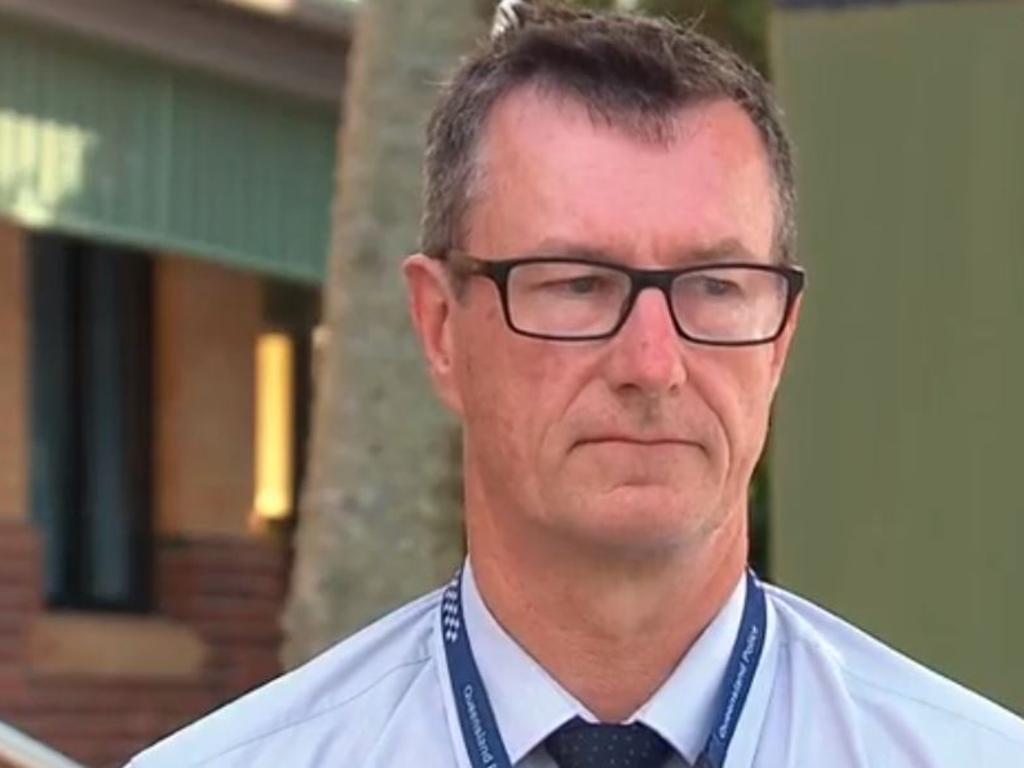 Detective Inspector Steve Hollands speaks about the death of a man in Wynnum. Picture: Channel Seven