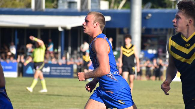 AIC First XVIII AFL footy game between Marist College Ashgrove and St Laurenceâ&#128;&#153;s College. Friday March 3. Picture, Nick Tucker.