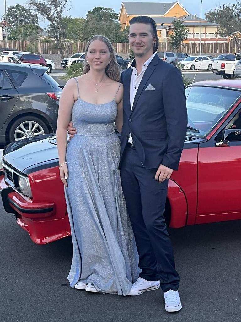 Mackenzie Sullivan and Eli Marshall at the Aldridge State High School formal.