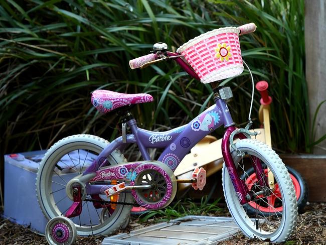 Children’s bikes in the front yard of the Cowes home. Picture: Nicole Garmston