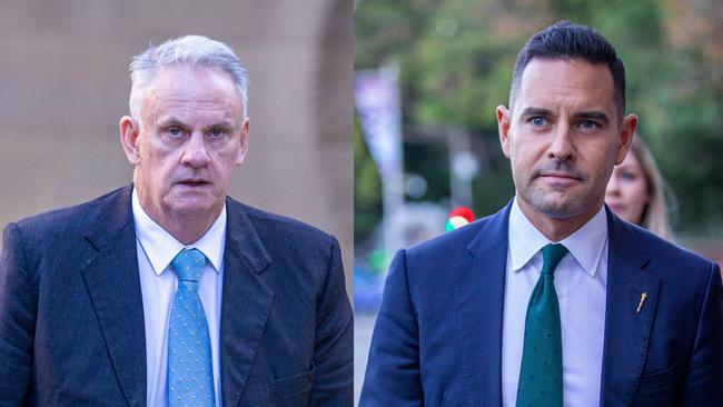 NSW MP Alex Greenwich, right, has been awarded $140,000 in damages after he won a Federal Court defamation challenge against Mark Latham.