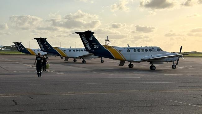 CareFlight planes on the ground. Picture: CareFlight