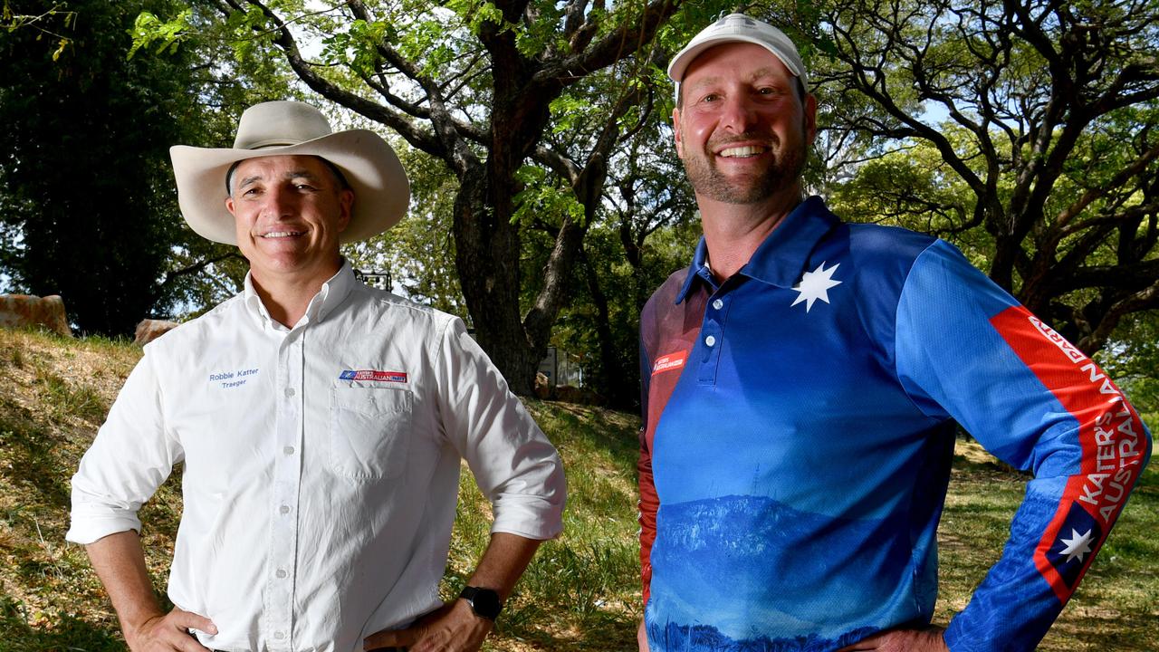 Katter’s Australian Party leader Robbie Katter (left) with the party's Mundingburra candidate Michael Pugh. Picture: Evan Morgan