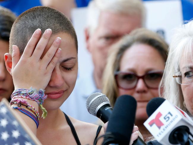 Emma Gonzalez during her speech at a rally for gun control at the Broward County Federal Courthouse in Fort Lauderdale, Florida.