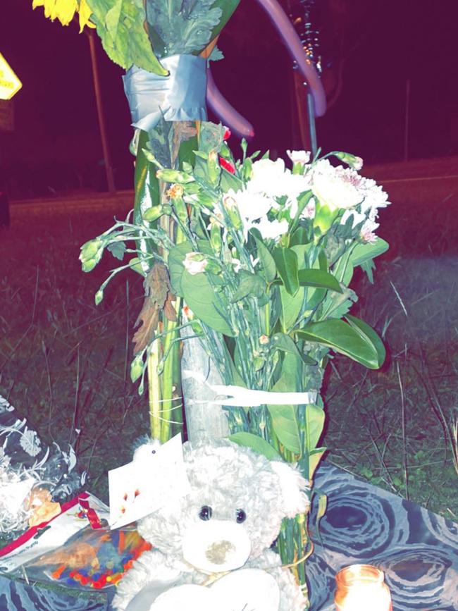 Messages and flowers were left for the 21-year-old.