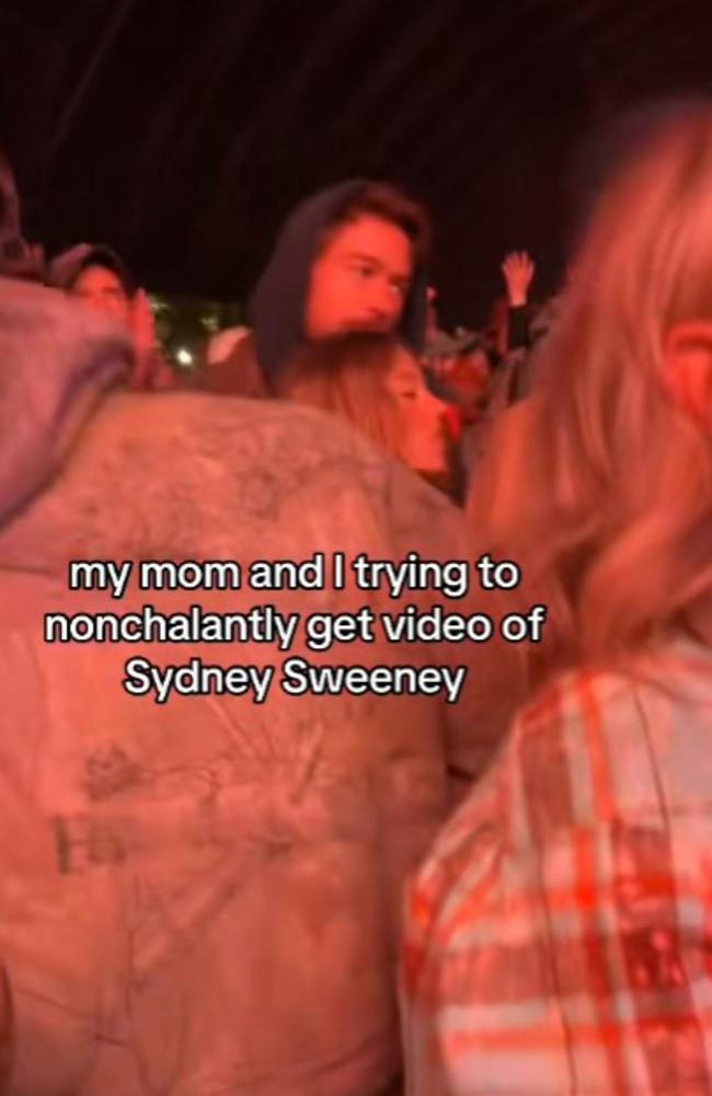 A viral TikTok video showed Sydney Sweeney getting close to her Housemaid co-star Brandon Sklenar at the Stagecoach Festival. Picture: TikTok