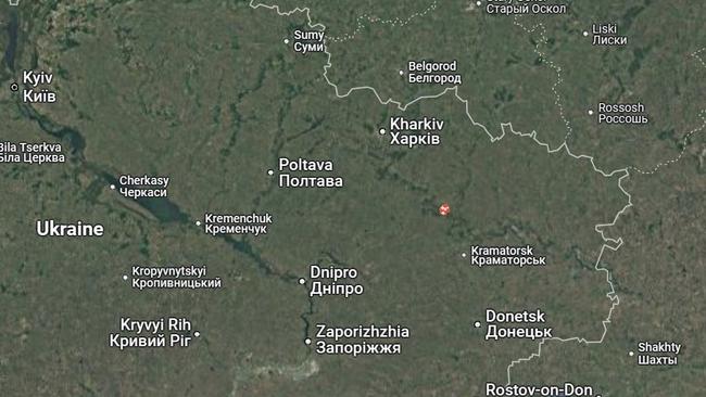 The location of Izyum in eastern Ukraine. Picture: Google Maps