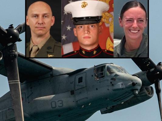 the us marines killed in the Osprey accident in the NT