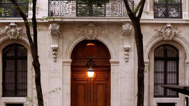 The facade of Jeffrey Epstein’s home in Manhattan. Picture: Getty