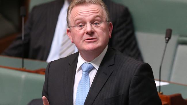 Former Liberal MP Bruce Billson during his valedictory speech. Picture: Kym Smith