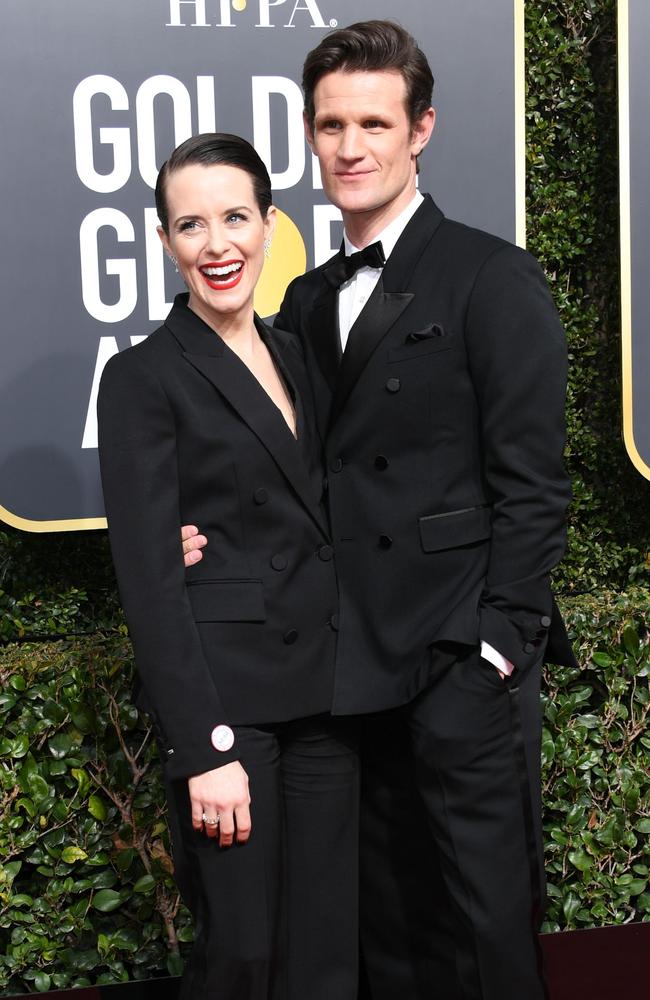 Claire Foy and Matt Smith attend The 75th Annual Golden Globe Awards at The Beverly Hilton Hotel on January 7, 2018 in Beverly Hills, California. Picture: AFP