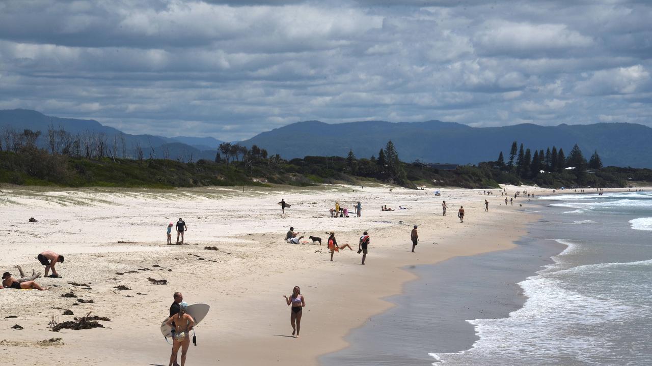 A massive search is underway after a man was reported missing after going swimming at Tallows Beach in Byron Bay. Picture: NCA NewsWire / Steve Holland