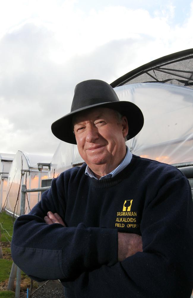 Rick Rockliff pictured when he retired from Tasmanian Alakloids after about 40 years.