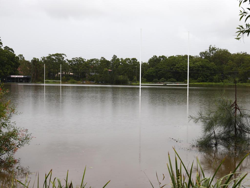 The Titans training field under water. Picture: Tertius Pickard